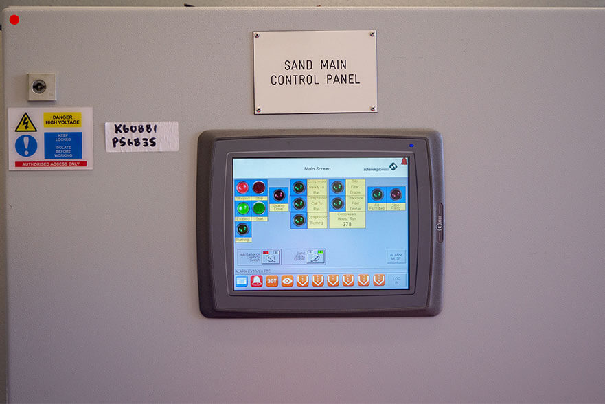 Automatic sanding system control panel