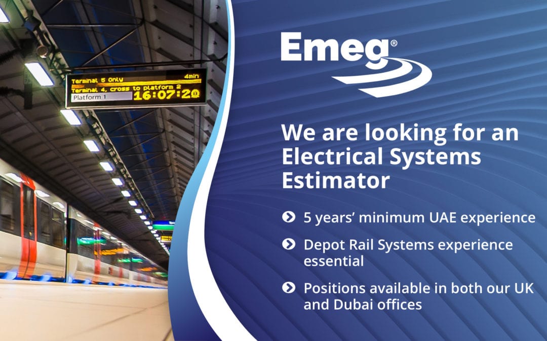 Job ad – Electrical Rail Systems Estimator