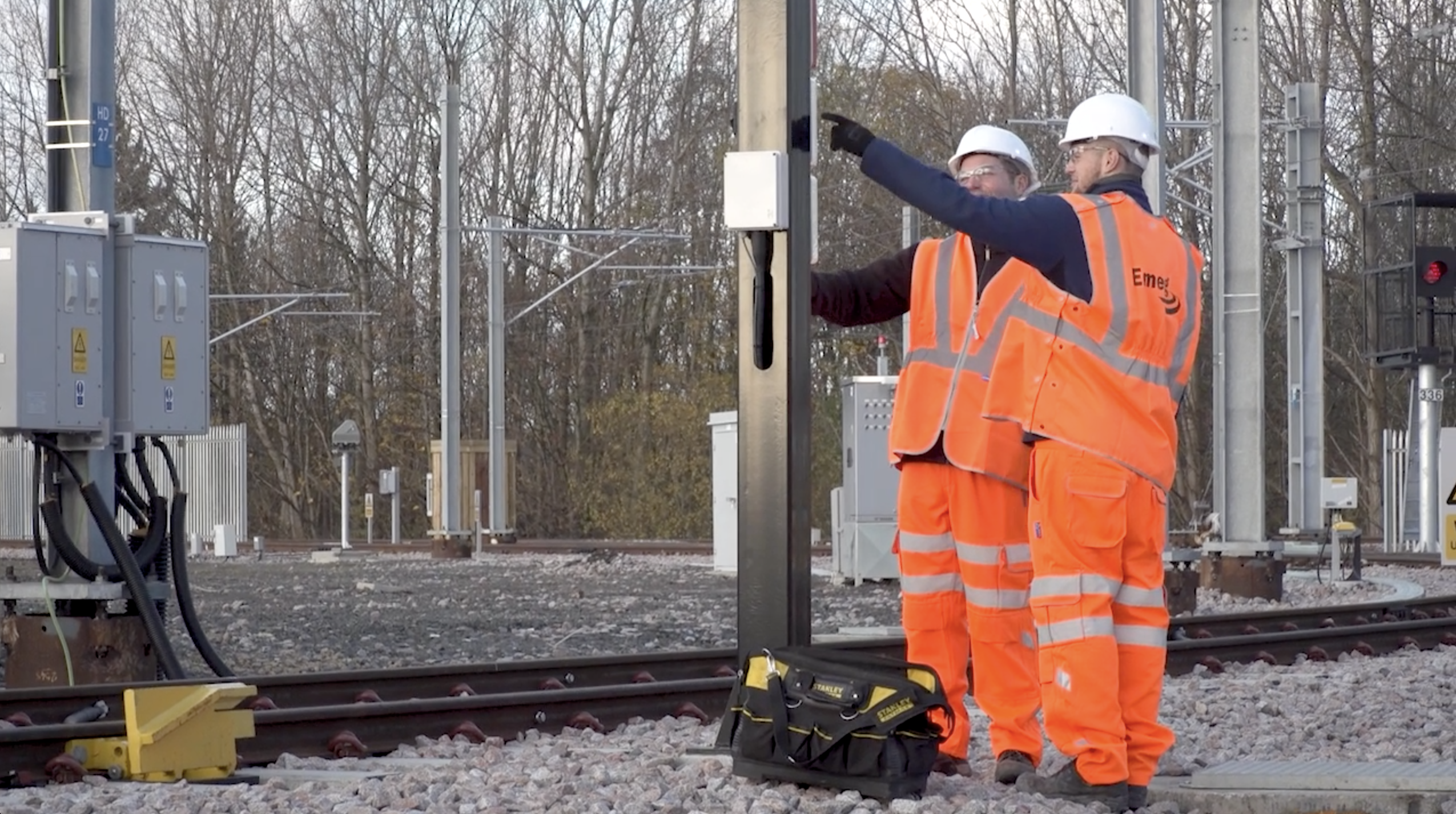 Emeg engineers on site at a rail depot