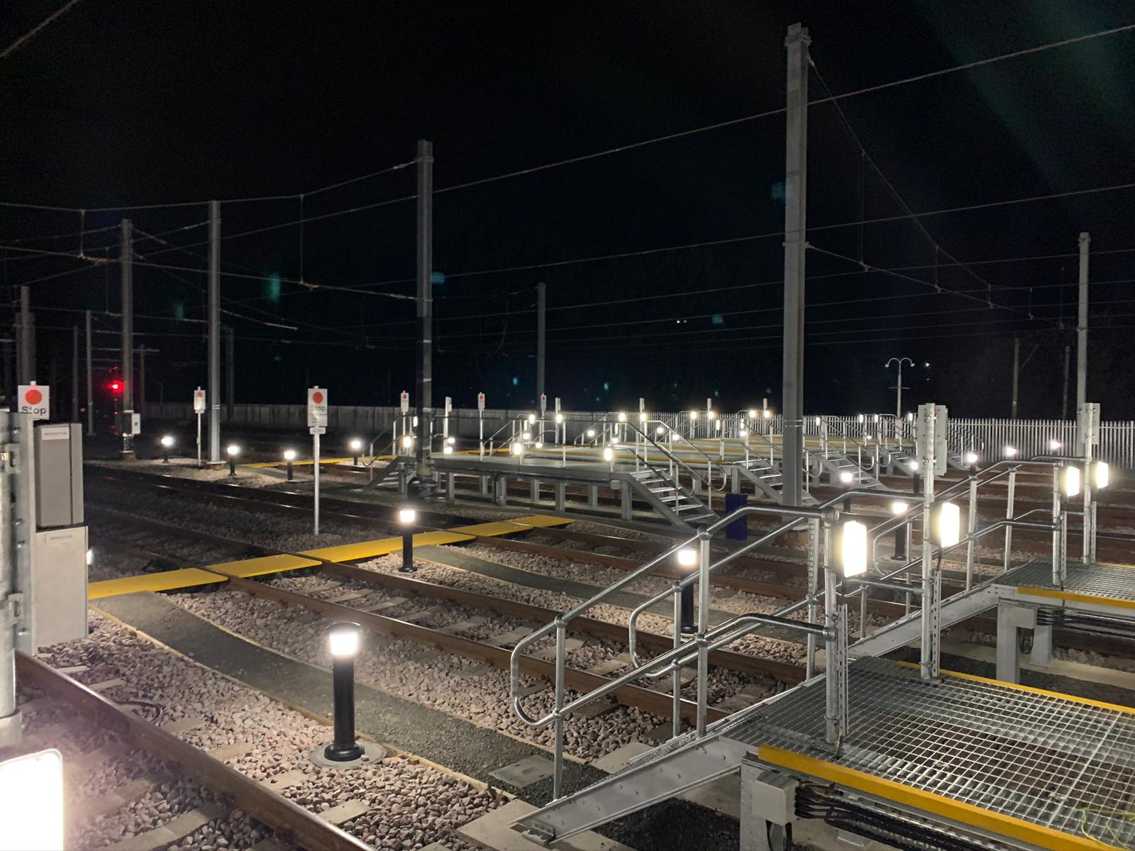 Rail depot night