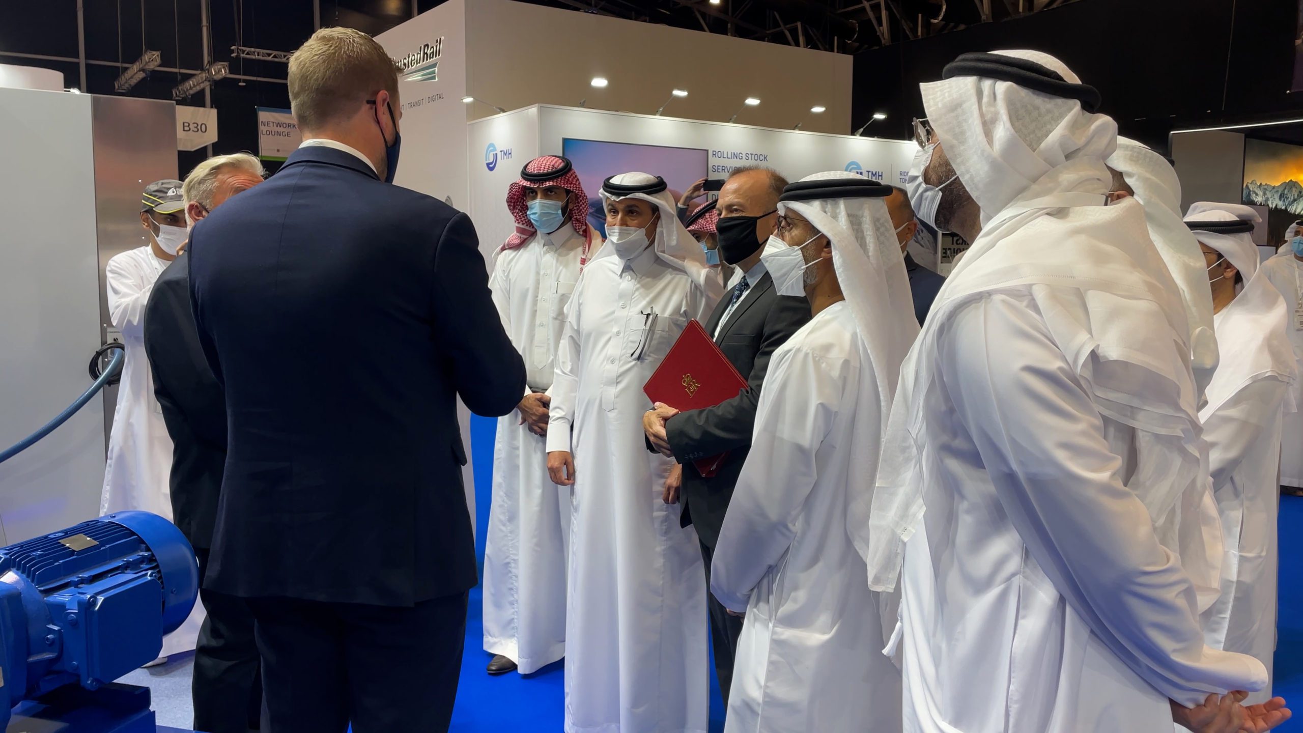 Emeg Group welcomes a royal visitor to its stand at Middle East Rail 2021 in Dubai